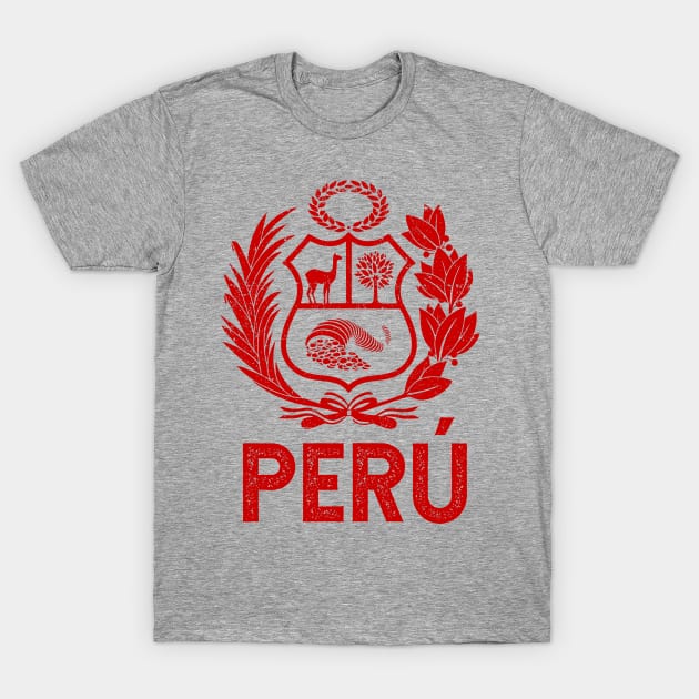 Peru - Vintage red design T-Shirt by verde